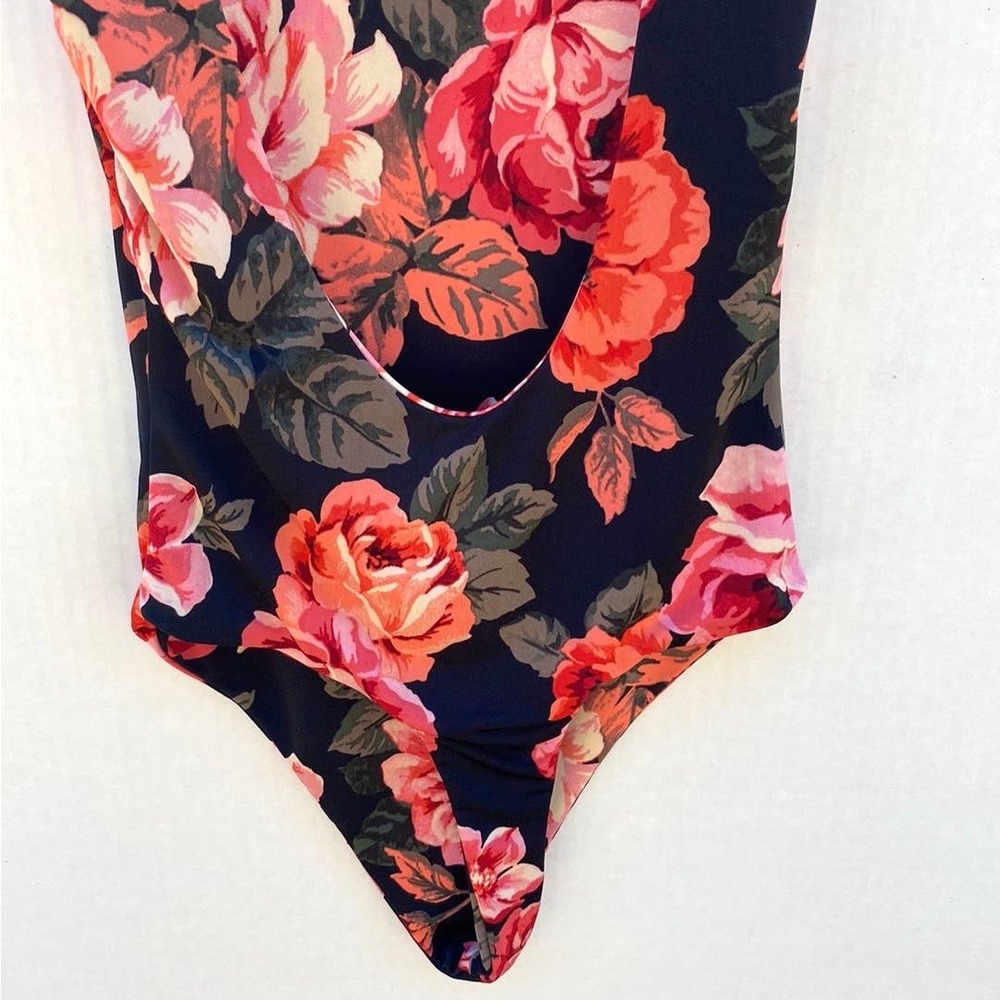 Lorette Womens size small black floral print sleeveless bodysuit - Picture 5 of 6